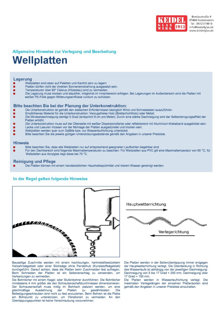 Verlegeanleitung für Wellplatten